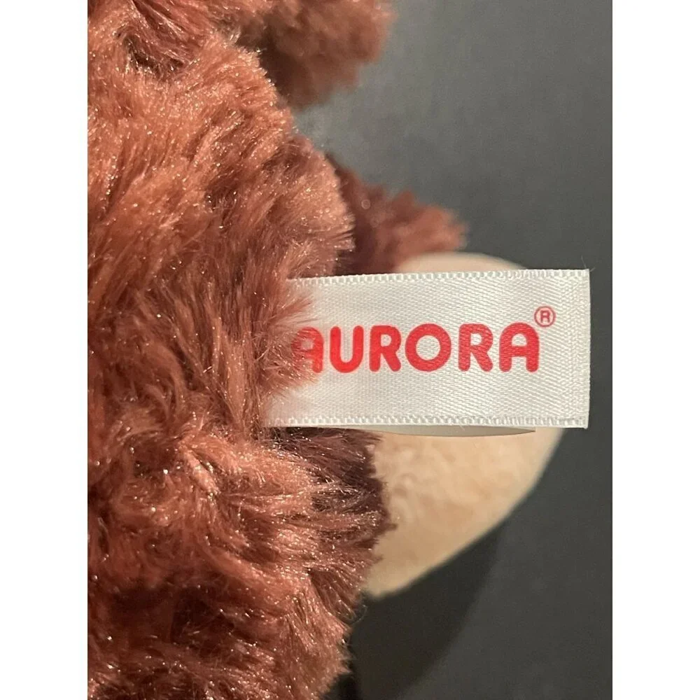 Aurora Brown Plush Monkey Chimp Sitting‎ Stuffed Animal Toy 10 inches
